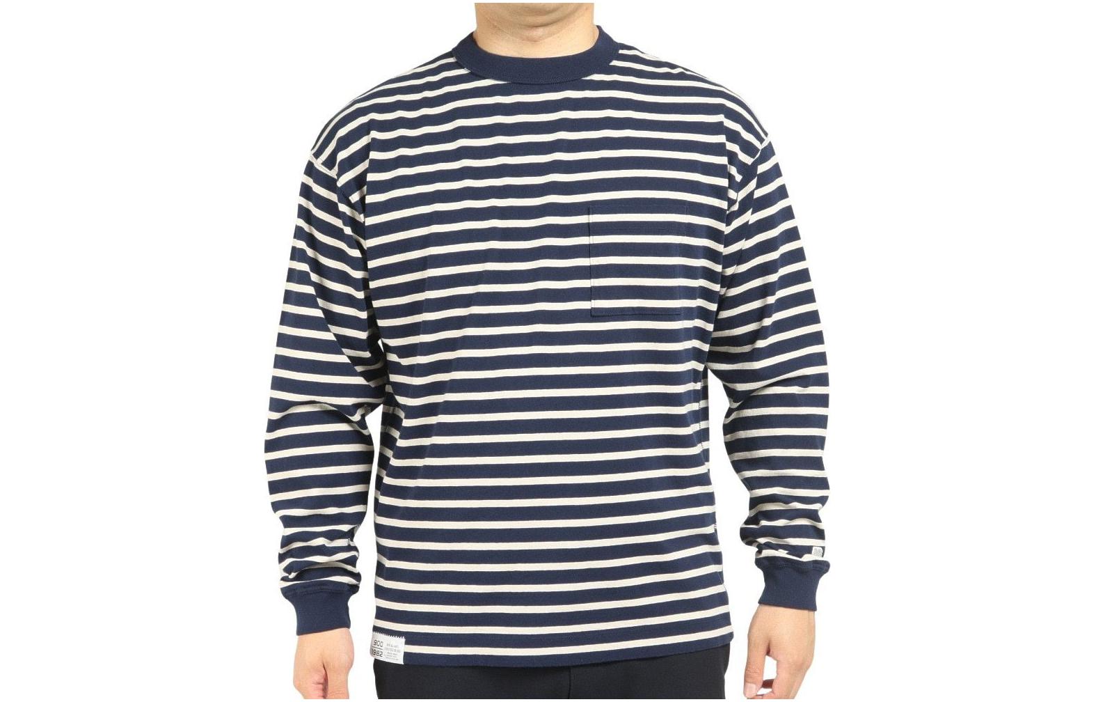 New Balance Striped Print Crewneck Sweatshirt Navy Blue () AMT25069-NML