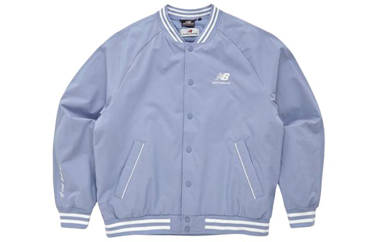 New Balance Striped Stand Collar Buttoned Slim Fit Jacket Blue NBNMC12053-51