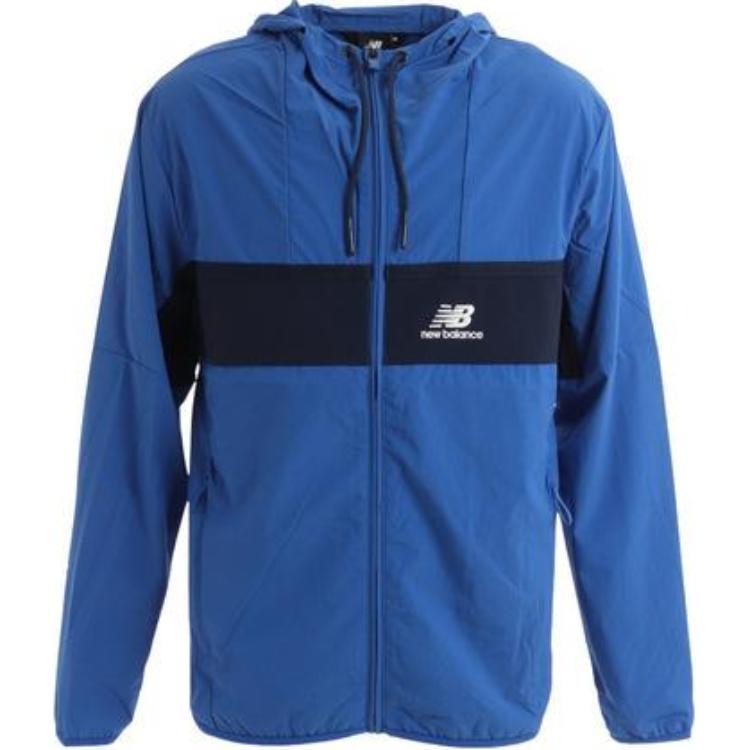 New Balance Striped Zip-Up Hoodie Jacket Blue MJ21500-CO