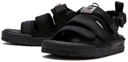 Order New Balance Sandalias Negras Unisex Estilo Casual con Rayas y Logo SD3205EBB