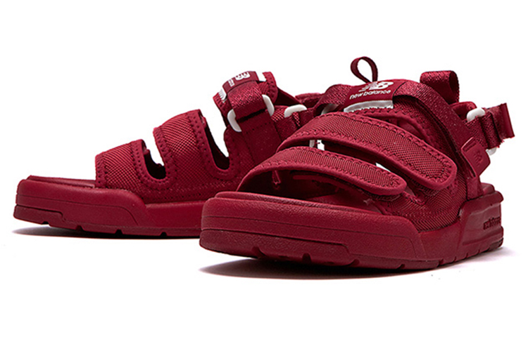 Order New Balance 条纹休闲风格男女款红色Logo凉鞋 SD3205EDD