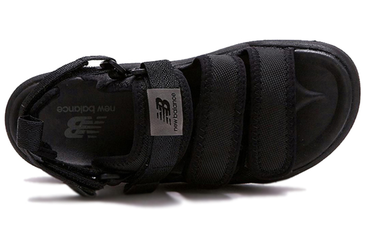 Lookbook New Balance Streifen Lässiger Stil Unisex Logo Sandalen Schwarz SD3205EBB