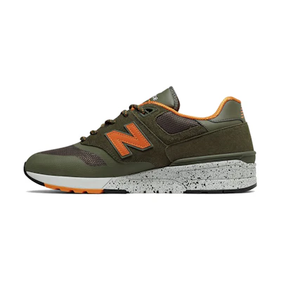 NB Suede 597 'Army Green Orange Black'