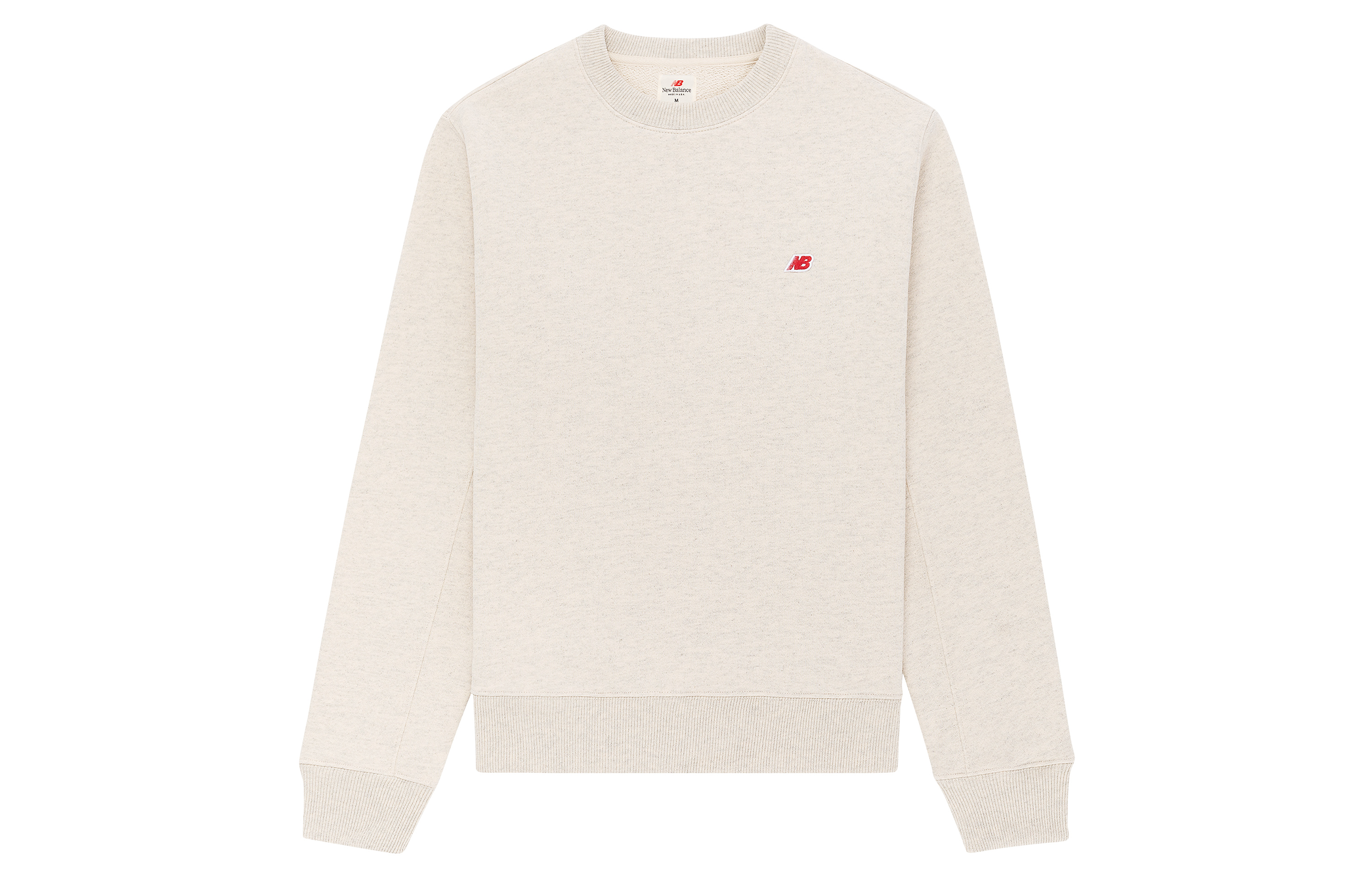 New Balance Teddy Made Logo Crewneck Sweatshirt Beige Unisex Casual Fall Wear MT21541-OTH