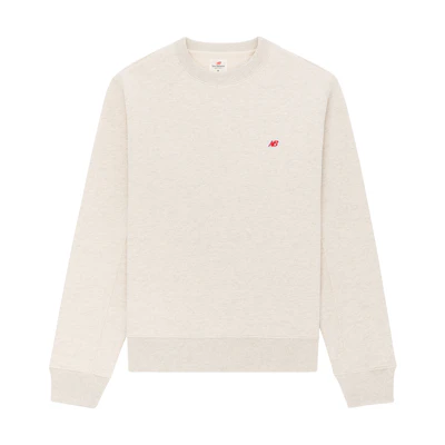 New Balance Teddy Made Logo Crewneck Sweatshirt Beige Unisex Casual Fall Wear MT21541-OTH