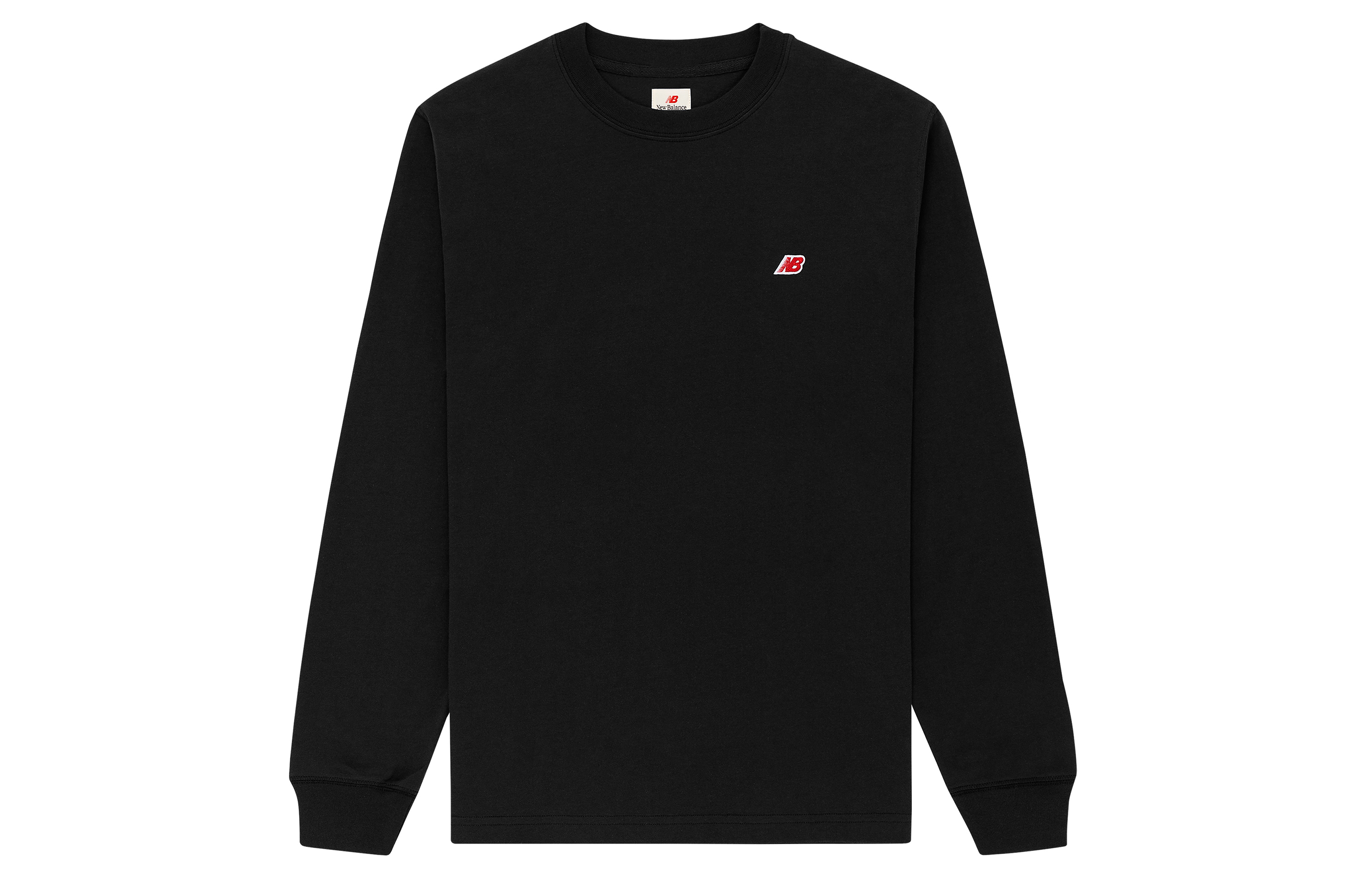 New Balance Teddy Made Logo Crewneck Sweatshirt Black Unisex Casual秋 MT21542-BK