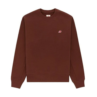 New Balance Teddy Made Logo Crewneck Sweatshirt Brown Unisex Casual Fall Wear MT21541-ROK