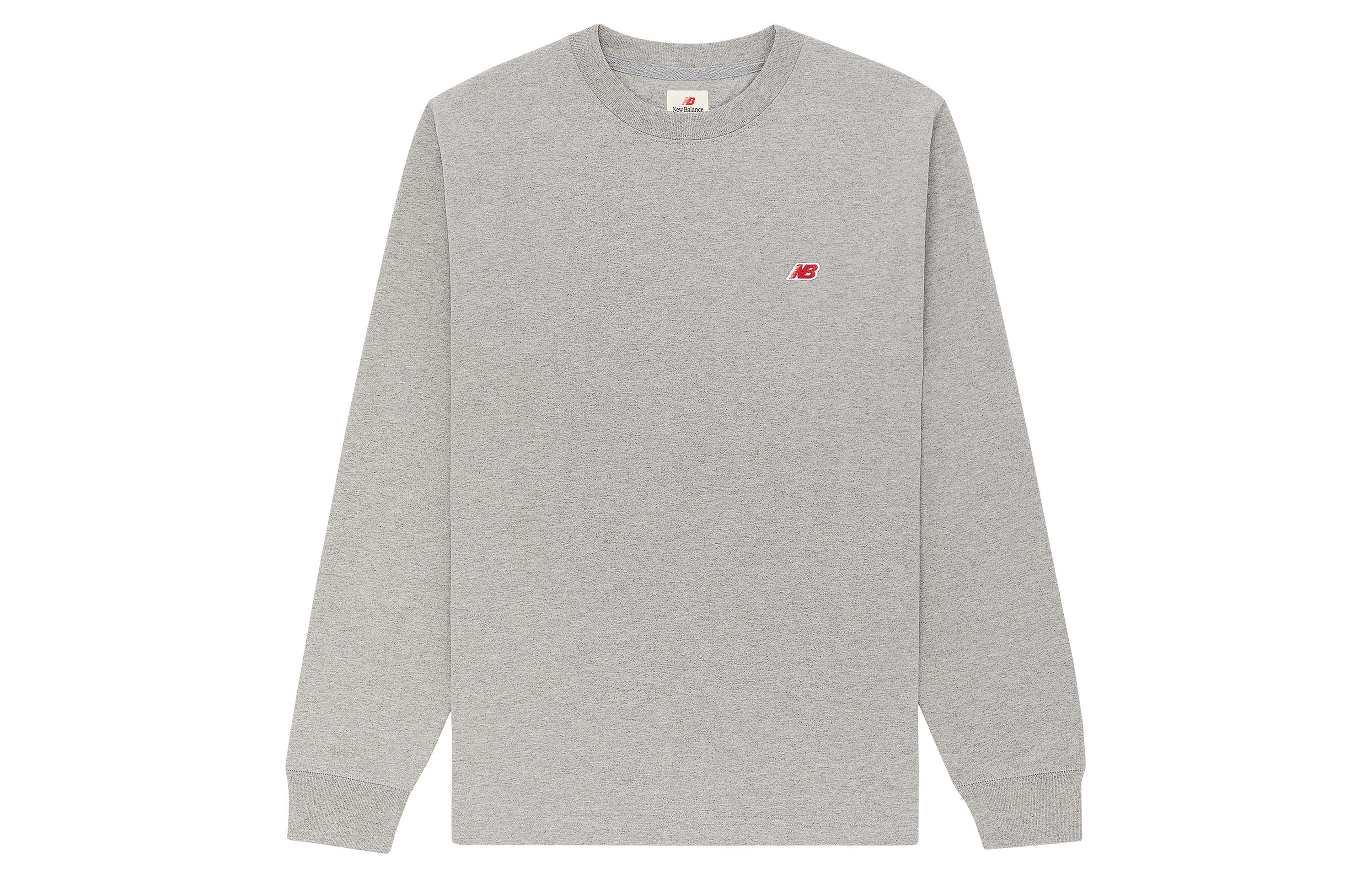 New Balance Teddy Made Logo Crewneck Sweatshirt Gray Unisex Casual Fall Wear MT21542-AG