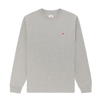 New Balance Teddy Made Logo Crewneck Sweatshirt Gray Unisex Casual Fall Wear MT21542-AG