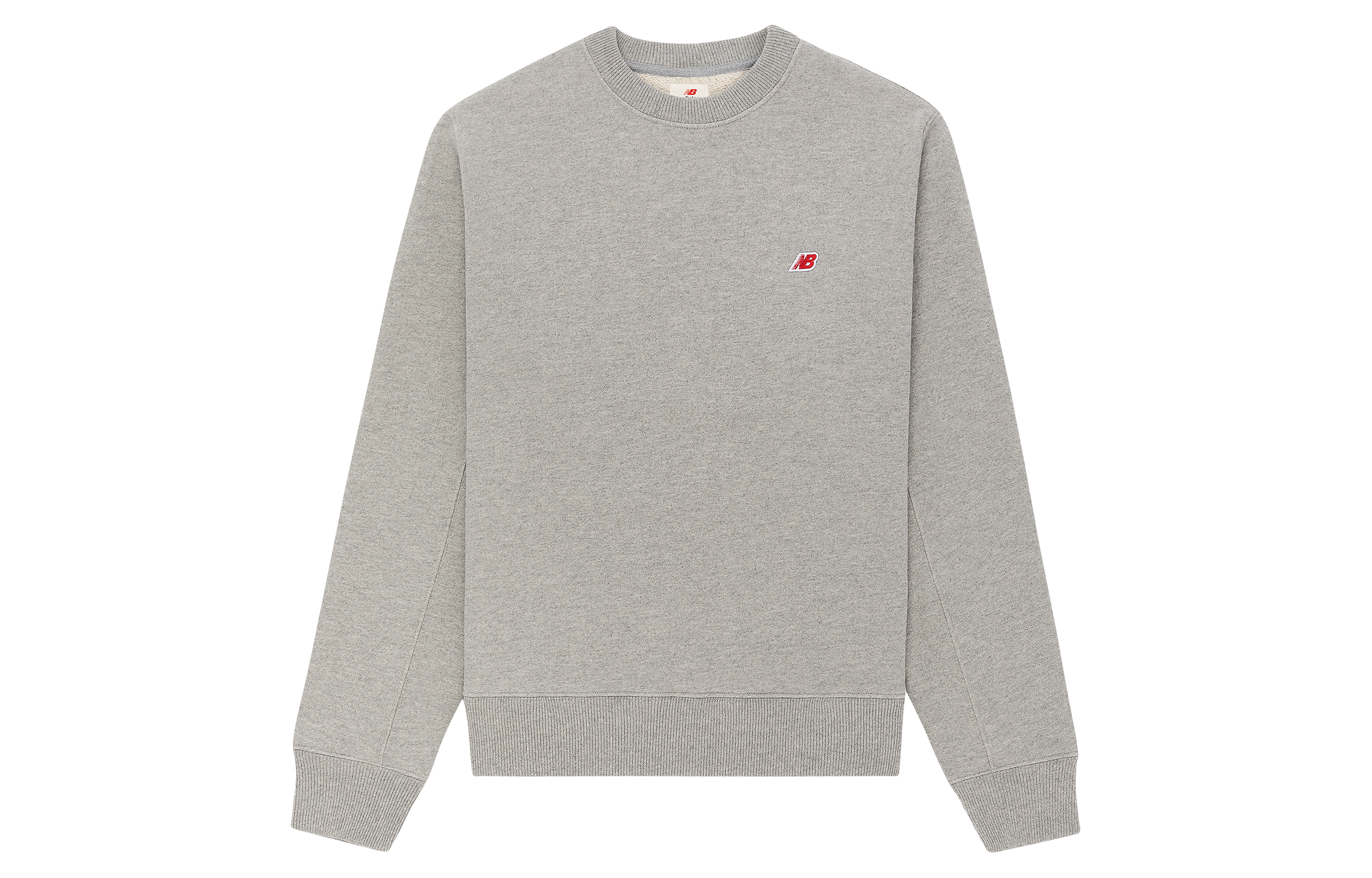 New Balance Teddy Made Logo Crewneck Sweatshirt Grey Unisex Casual Fall Wear MT21541-AG