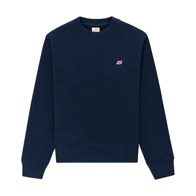 New Balance Teddy Made Logo Sweatshirt Navy Unisex Casual Fall Crewneck MT21541-NGO