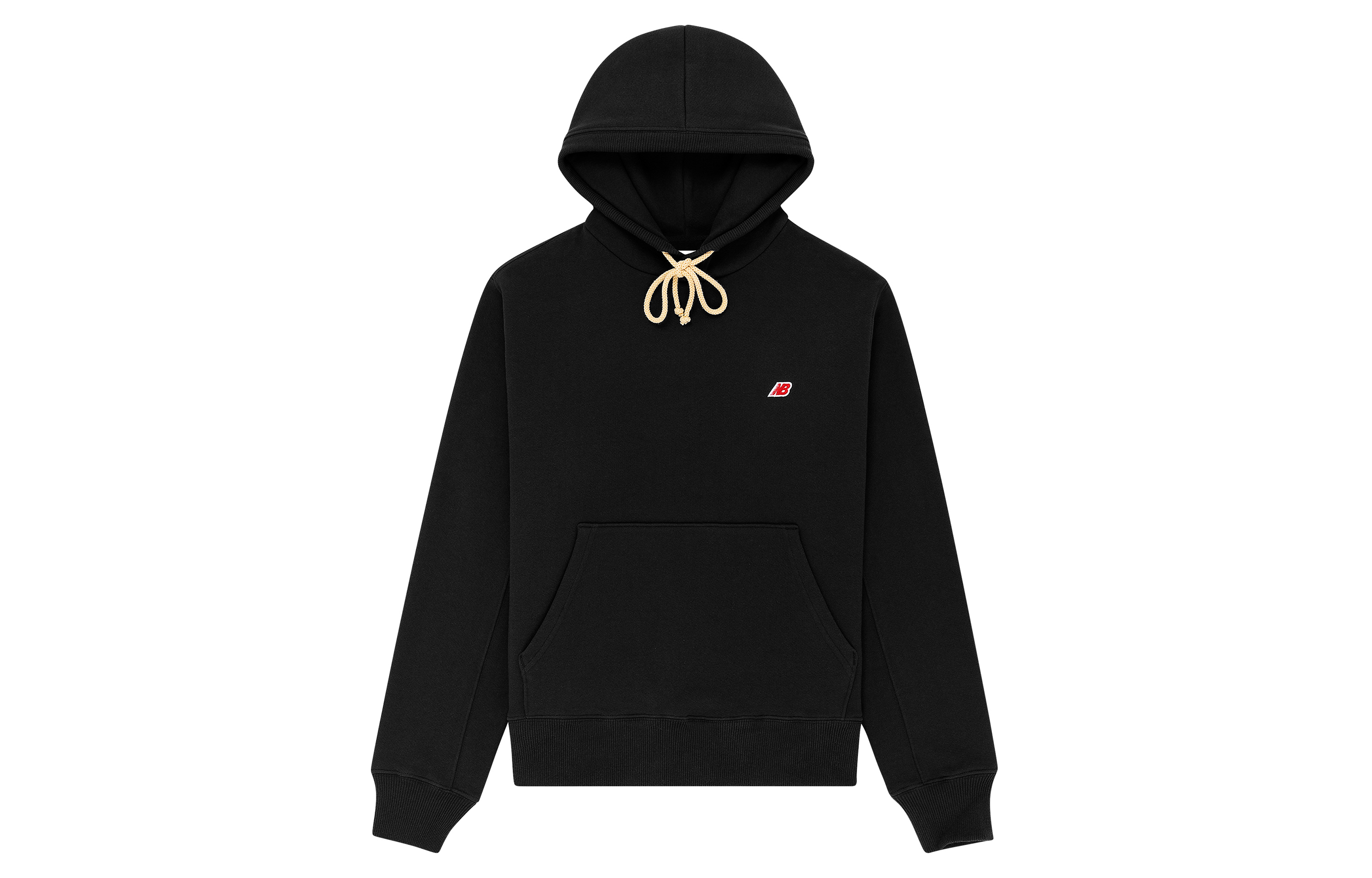 Order New Balance Teddy Made系列徽标连帽衫黑色男女休闲卫衣 MT21540-BK