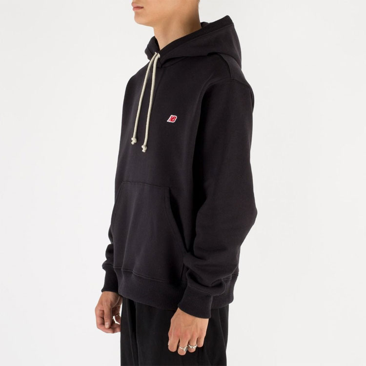 Details for New Balance Teddy Made系列徽标连帽衫黑色男女休闲卫衣 MT21540-BK