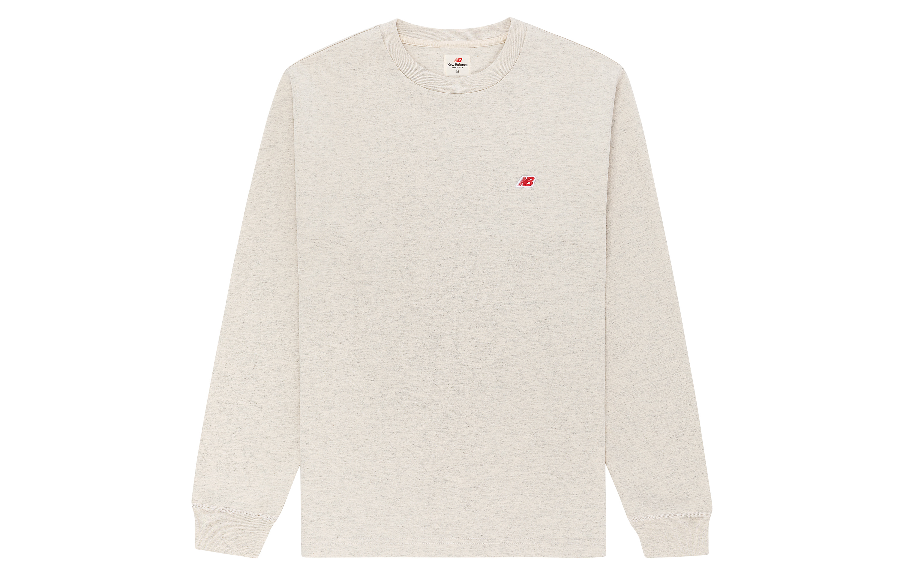 New Balance Teddy Made Unisex Crewneck Sweatshirt Beige Logo Casual Fall Wear MT21542-OTH