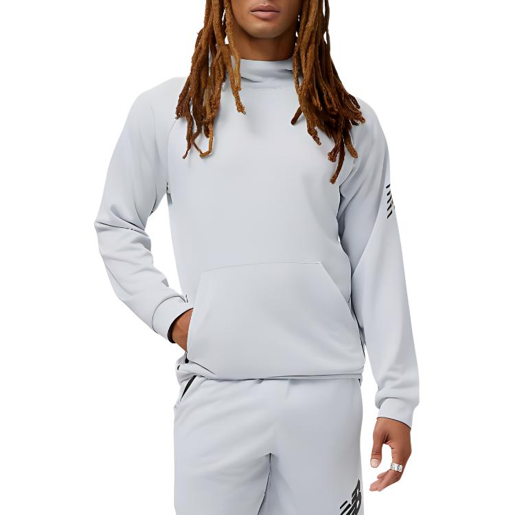 New Balance Tenacity Logo Hoodie White - Breathable & Moisture-Wicking MT31126-LAN