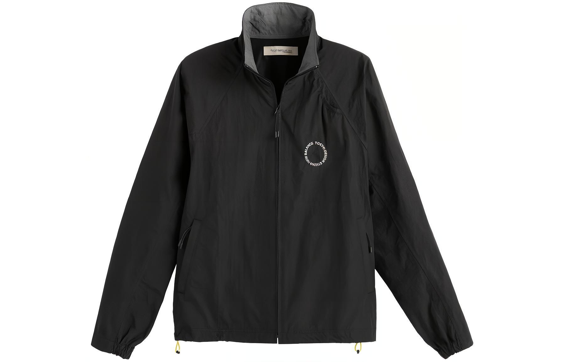 New Balance TOKYO DESIGN STUDIO Embroidered Breathable Zip Jacket Black Unisex UJ45170-BK