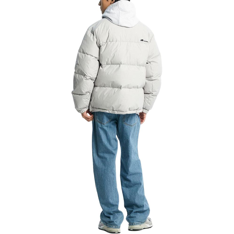 Cheap ニューバランス ユニセックス ロゴ入り ライトグレー ダウン パファージャケット. NBNPD42913-16