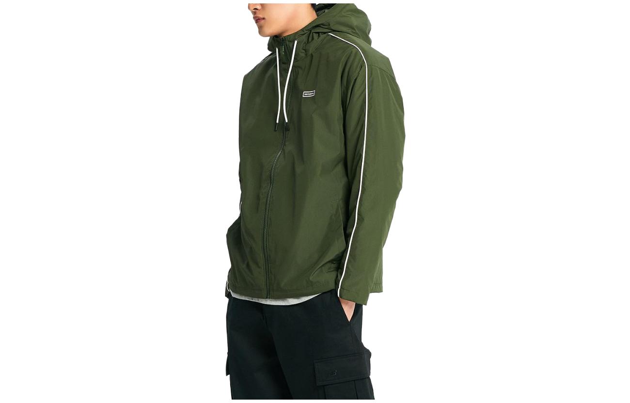 New Balance UNI ESS Down Jacket Striped Drawstring Hoodie Green () NBNAD4S121-40