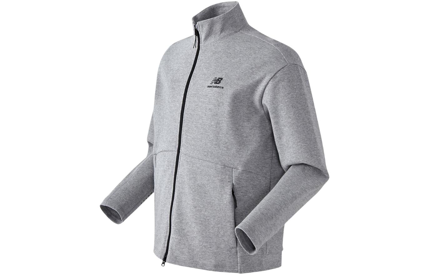 New Balance UNI Essential Logo Embroidered Zip-Up Jacket Men’s Gray NBMDC21023-15