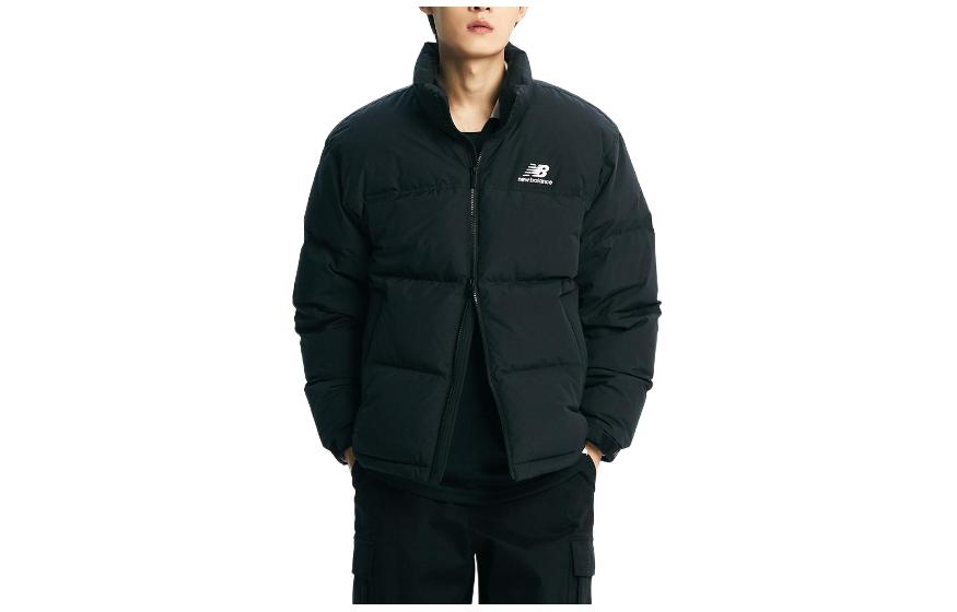 Order ニューバランス ユニセックス グースダウンジャケット ブラック ロゴプリント入り. NBNPD42913-19