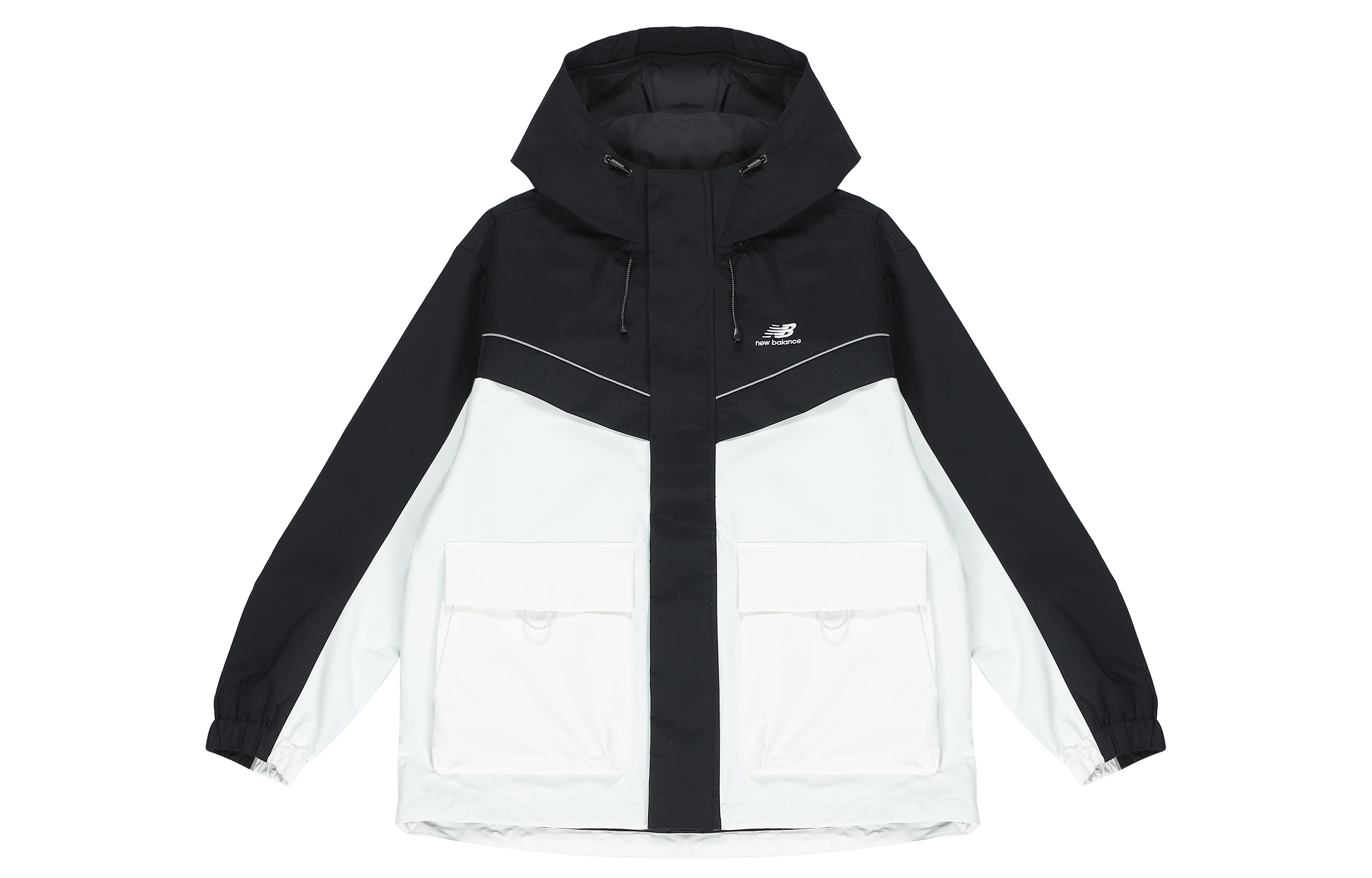 New Balance Unisex Black Colorblock Hoodie Jacket with Logo Print 5AC39333-BK