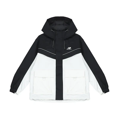 New Balance Unisex Black Colorblock Hoodie Jacket with Logo Print 5AC39333-BK