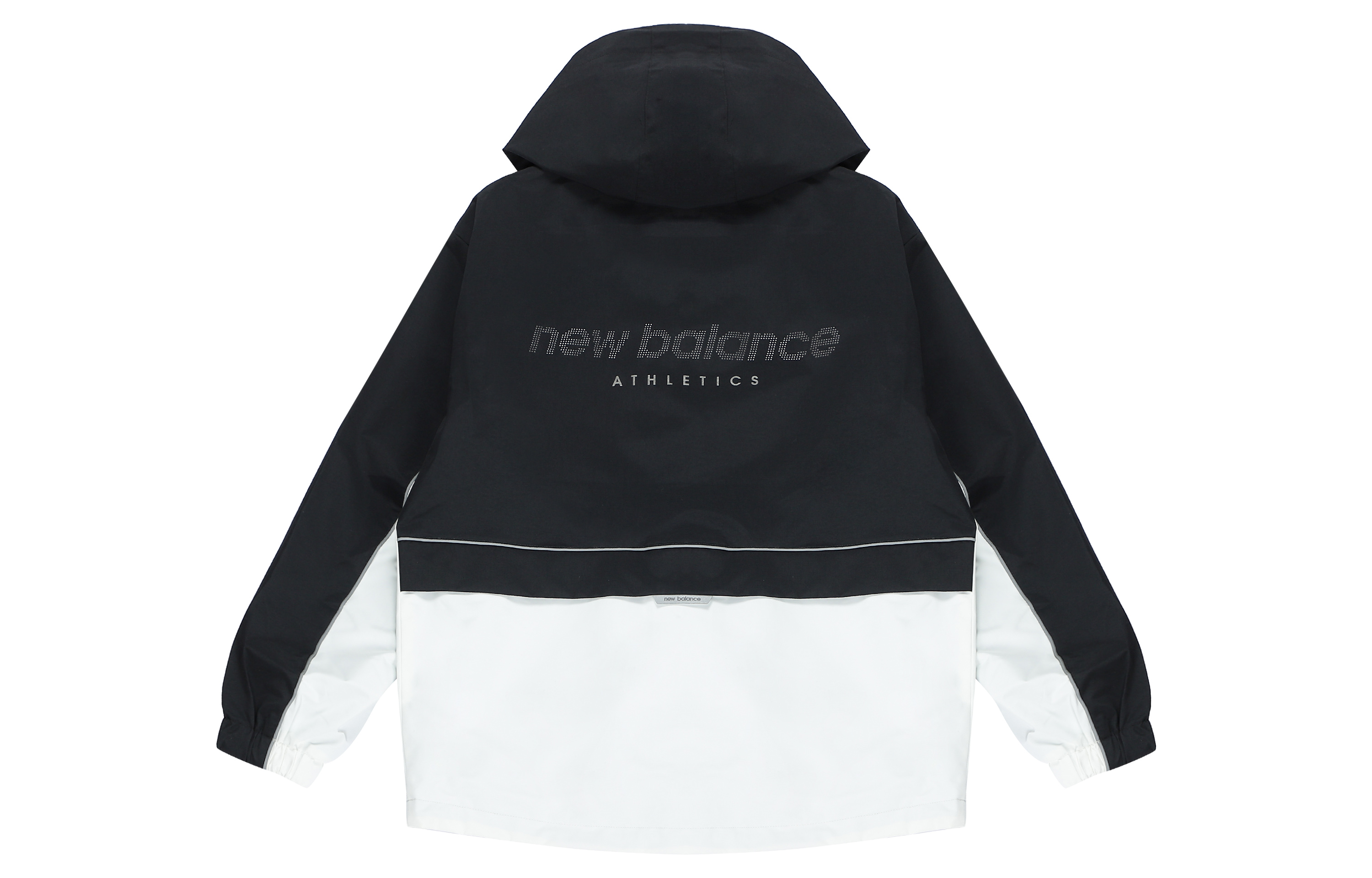 Lookbook New Balance 男女同款黑色拼色连帽夹克外套带Logo印花 5AC39333-BK