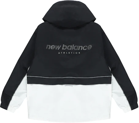 New Balance 男女同款黑色拼色连帽夹克外套带Logo印花 5AC39333-BK Lookbook New Balance 男女同款黑色拼色连帽夹克外套带Logo印花 5AC39333-BK