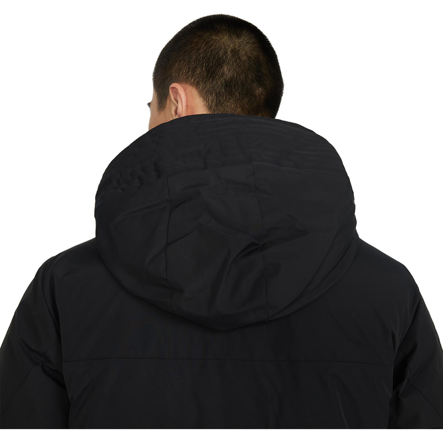 Sizing ニューバランス ユニセックス ブラック フード付きダウンジャケット 冬用ポケット付き AMJ34300-BK