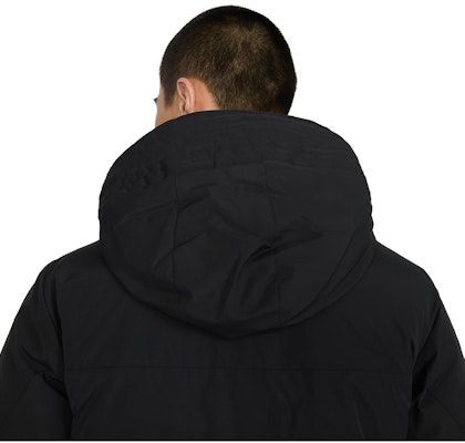 ニューバランス ユニセックス ブラック フード付きダウンジャケット 冬用ポケット付き AMJ34300-BK Sizing ニューバランス ユニセックス ブラック フード付きダウンジャケット 冬用ポケット付き AMJ34300-BK