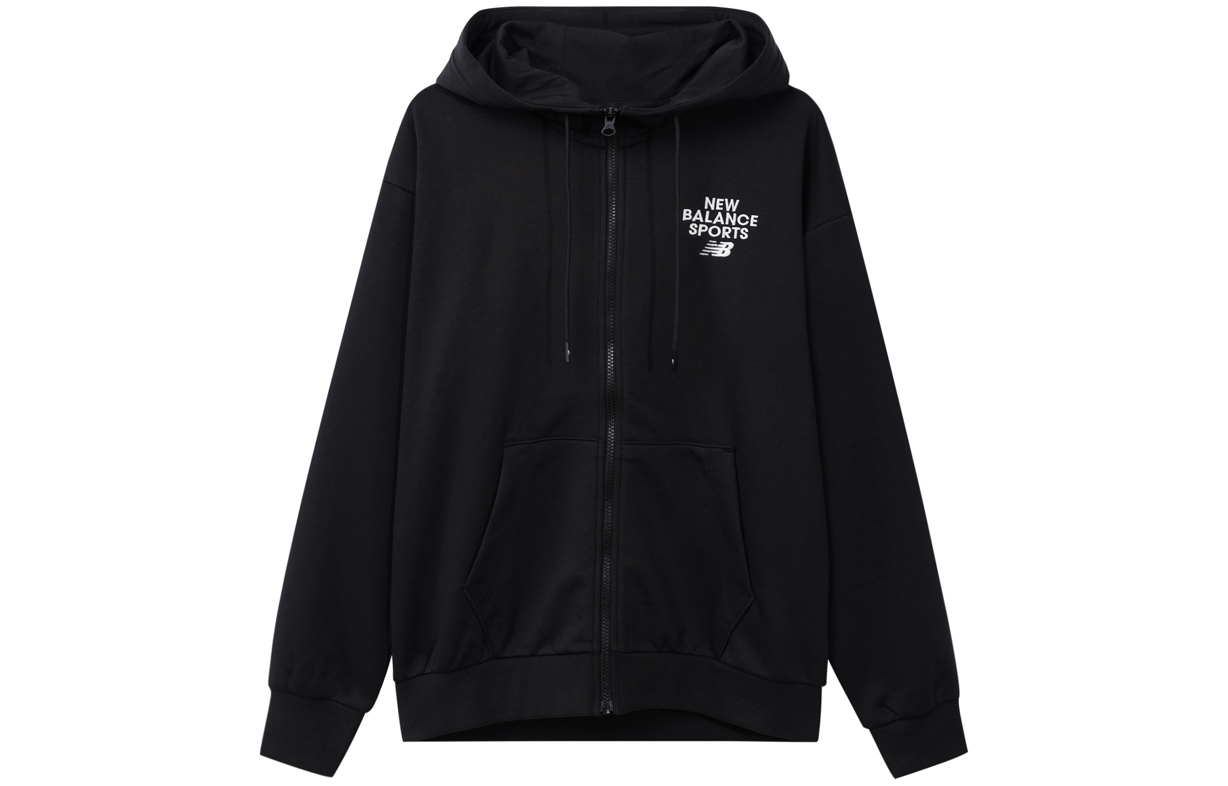 New Balance Unisex Black Letter Zipper Hoodie Jacket 6DD12033-BK