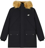 New Balance Unisex Black Long Parka Jacket with Thick Insulation and Fur Hood. AMJ34323-BK New Balance Unisex Black Long Parka Jacket with Thick Insulation and Fur Hood. AMJ34323-BK