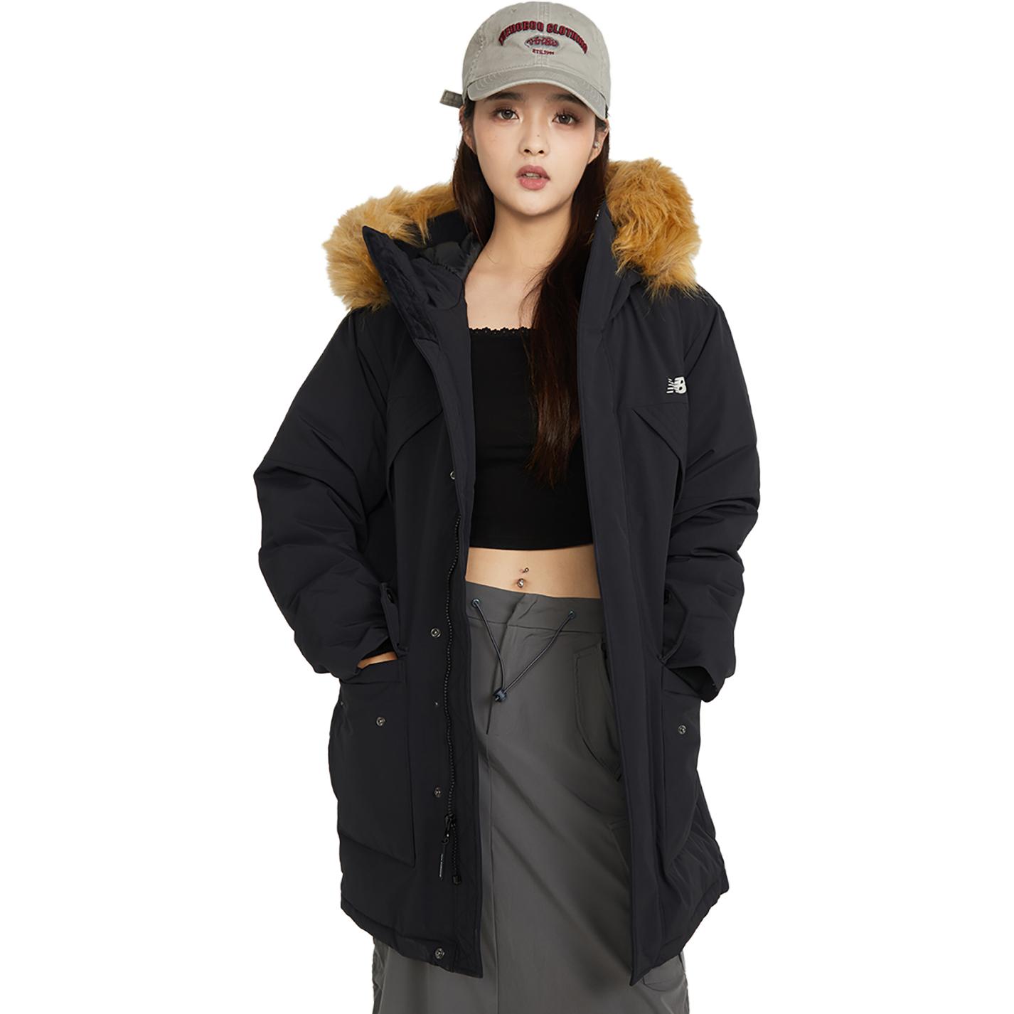 Purchase ニューバランス ユニセックス ブラック ロングパーカー 厚手断熱 フード付き. AMJ34323-BK