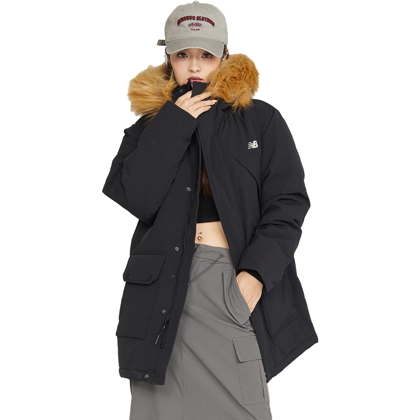 Details for ニューバランス ユニセックス ブラック ロングパーカー 厚手断熱 フード付き. AMJ34323-BK