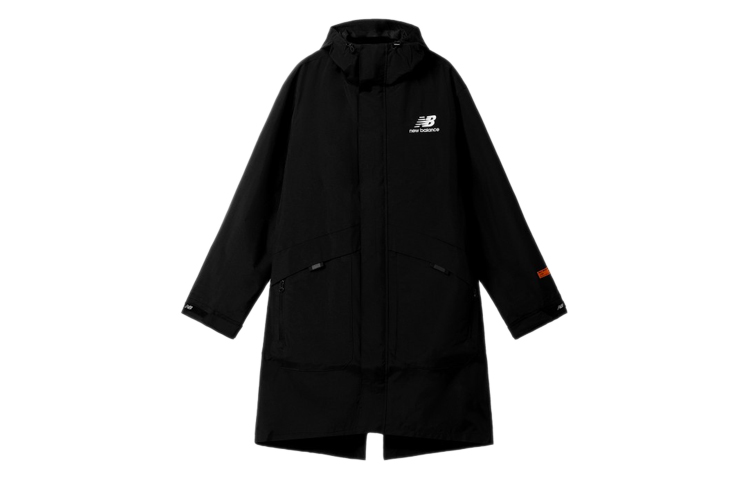 New Balance Unisex Black Mid-Length Hooded Hard Shell Jacket NAA34033-BK