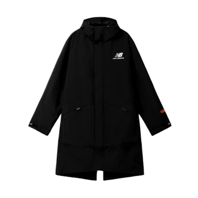 New Balance Unisex Black Mid-Length Hooded Hard Shell Jacket NAA34033-BK