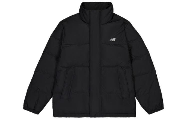 New Balance Unisex Black Outdoor Puffer Jacket with Zip Neck Long Sleeves AMJ33340-BK