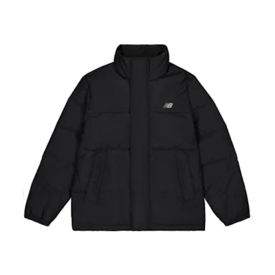 New Balance Unisex Black Outdoor Puffer Jacket with Zip Neck Long Sleeves AMJ33340-BK