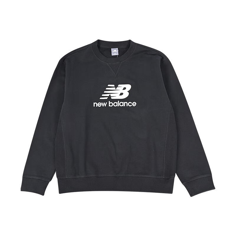 New Balance Unisex Black Pullover Crewneck Sweatshirt Casual Style AMT41356-BK