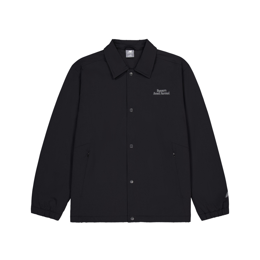 New Balance Unisex Black Solid Long-Sleeve Shirt Jacket with Collar NQE33301-BK