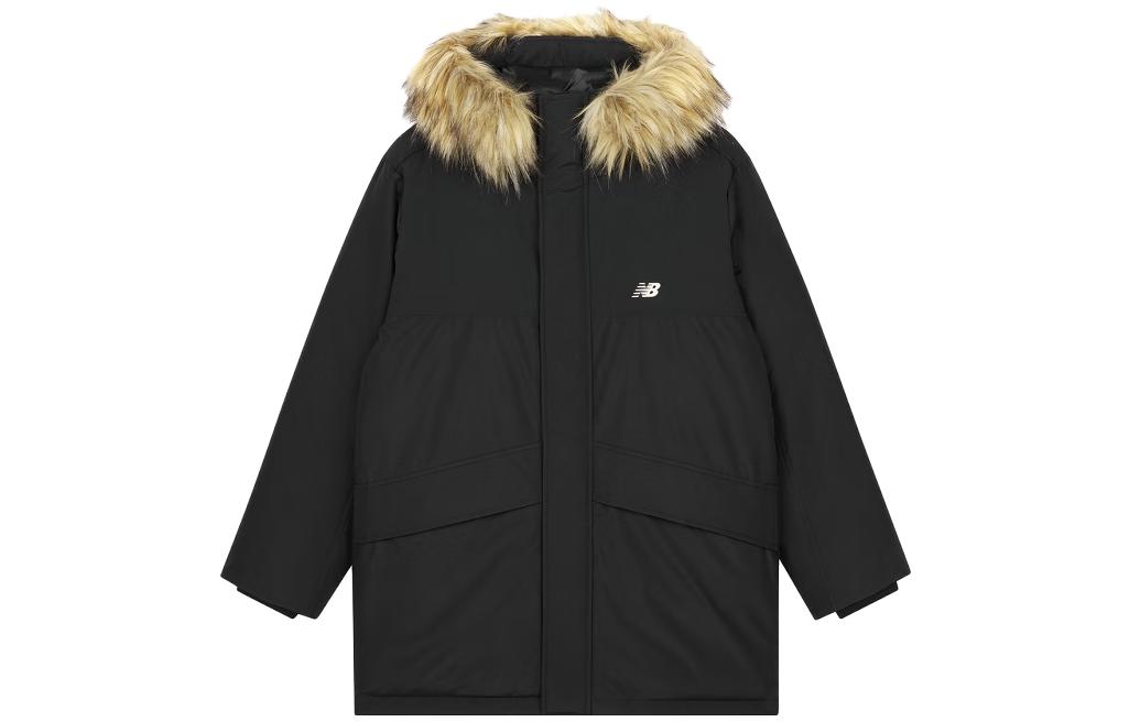Order New Balance Unisex Chaqueta Parka Negra con Capucha y Plumón de Longitud Media AMJ33330-BK