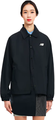 New Balance 男女款黑色素面Polo領單排扣襯衫外套 NAA1V013-BK Details for New Balance 男女款黑色素面Polo領單排扣襯衫外套 NAA1V013-BK