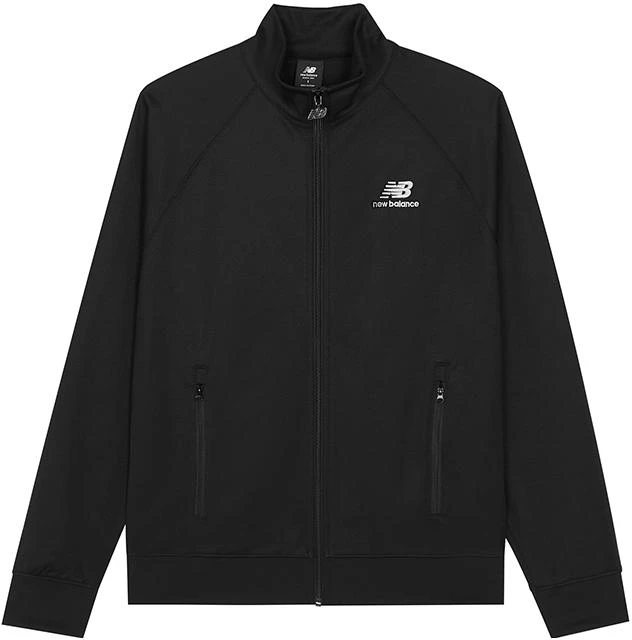 new-balance-unisex-black-zip-up-high-collar-jacket-with-solid-embroidered-logo-uj-23500-bk