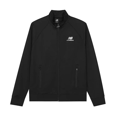 New Balance Unisex Black Zip-Up High Collar Jacket with Solid Embroidered Logo UJ23500-BK