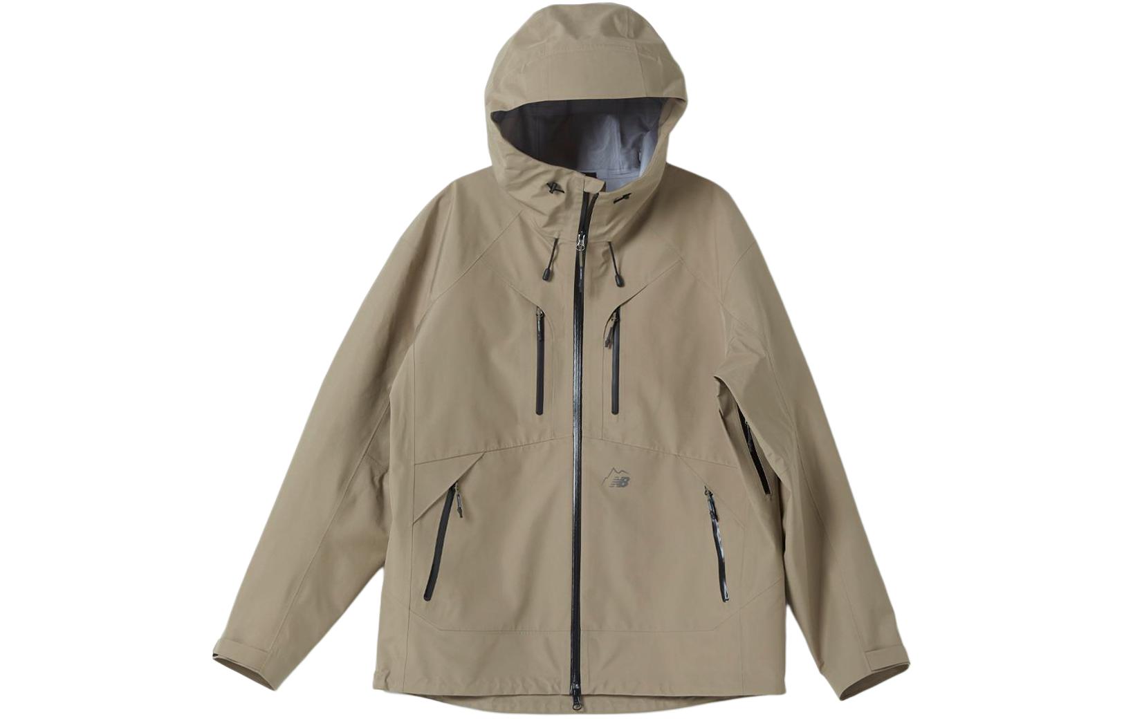 New Balance Unisex Full-Zip Hoodie Jacket with Pockets Deep Beige NBNMD49013-37