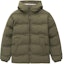 Buy New Balance Unisex Green Down Jacket with Solid Color Zippered Hoodie. AMJ24375-DMO