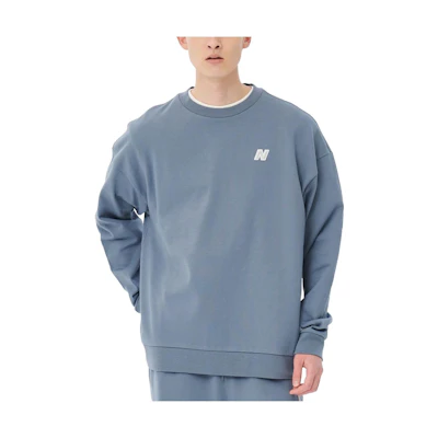 New Balance Unisex Grey Crewneck Sweatshirt with Solid Logo Print AMT35003-AGY
