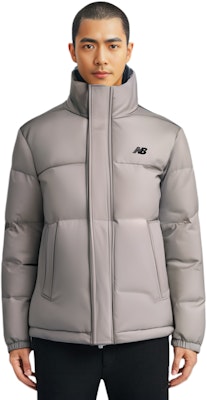 ニューバランス ユニセックス グレーパフダウンジャケット ジップアップハイカラー付き. AMJ33340-TAG Purchase ニューバランス ユニセックス グレーパフダウンジャケット ジップアップハイカラー付き. AMJ33340-TAG