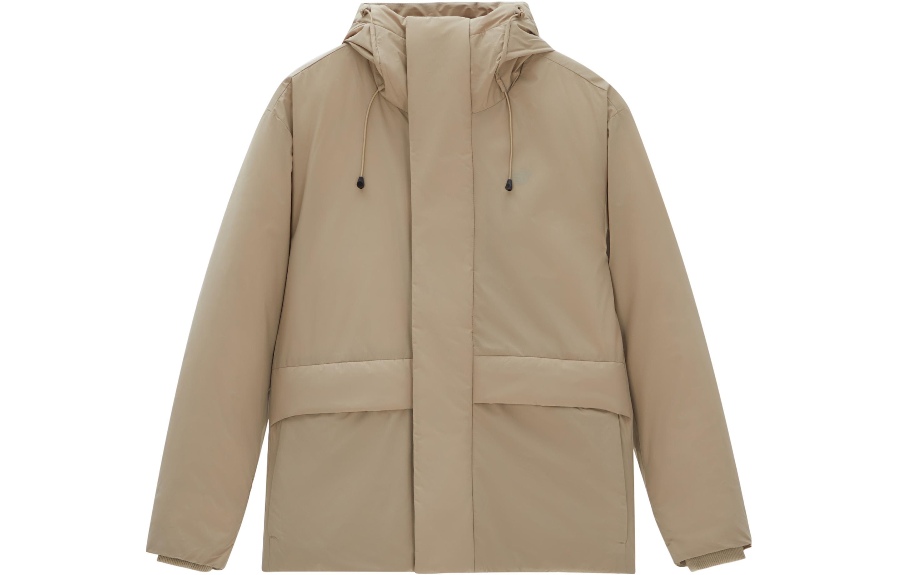New Balance Unisex Khaki Packable Winter Puffer Jacket with Hood and Windproof Design NPD43161-LBE