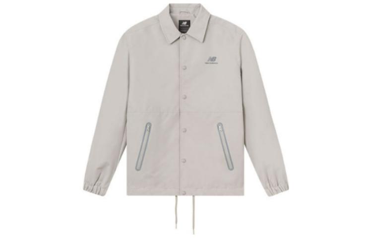 New Balance Unisex Logo Polo Collar Shirt Jacket Light Khaki NC5AC39503-LBE